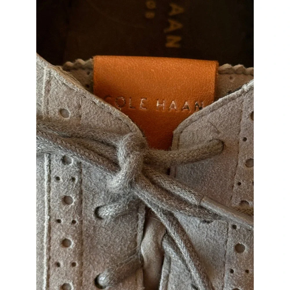 Cole Haan Zerogrand Wingtip Oxford Men's 9B Grey Suede‎ Excellent W05167 Brogue
